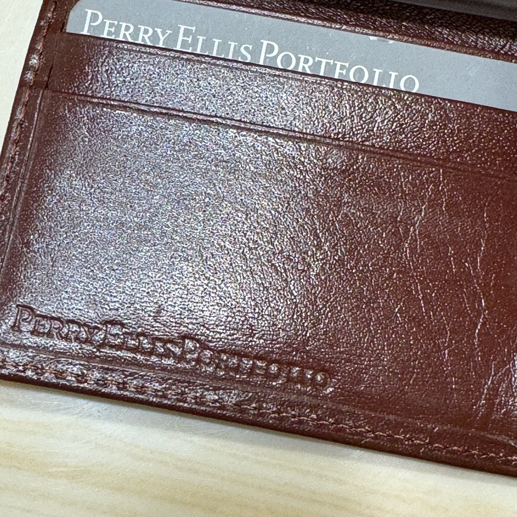 Brand New Mens Perry Portfolio Fine Brown Leather Wallet